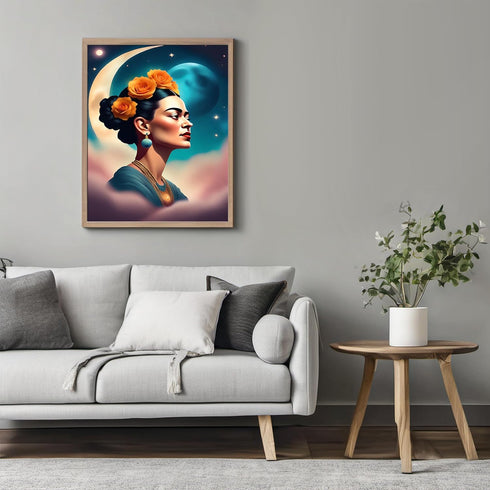 Posterizer 1 pcs- abstract Frida Kahlo inspied art-Famous Figures Art Collection-Fantasy & Fiction Art- Living Room Bedroom Decor- unframed wall a...