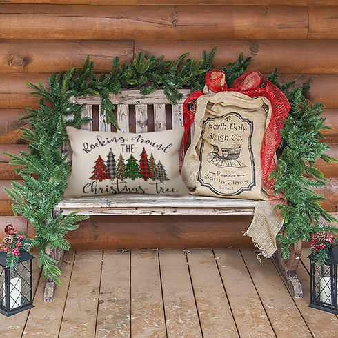 DFXSZ Christmas Pillow Covers 12x20 inch Christmas Tree Buffalo Porch Lumbar Pillow Covers Decor Farmhouse Outdoor Pillowcase for Couch Sofa...