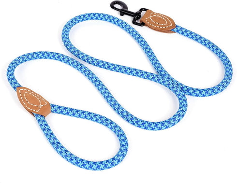 Mile High Life | Mountain Climbing Dog Rope Leash with Heavy Duty Metal Sturdy Clasp | Genuine Leather Tailored Connection with Strong Stitches (S...