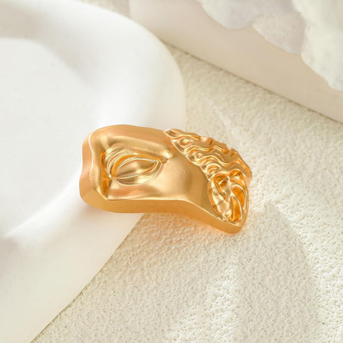 Vintage Golden Mask Half Face Personalized Brooch for Women...