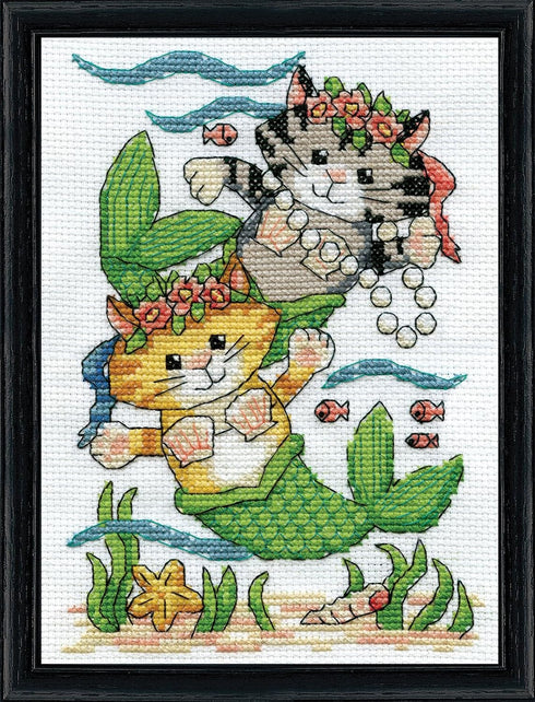 Design Works Crafts Inc. Mer-Cats Counted Cross Stitch Kit, Multi...