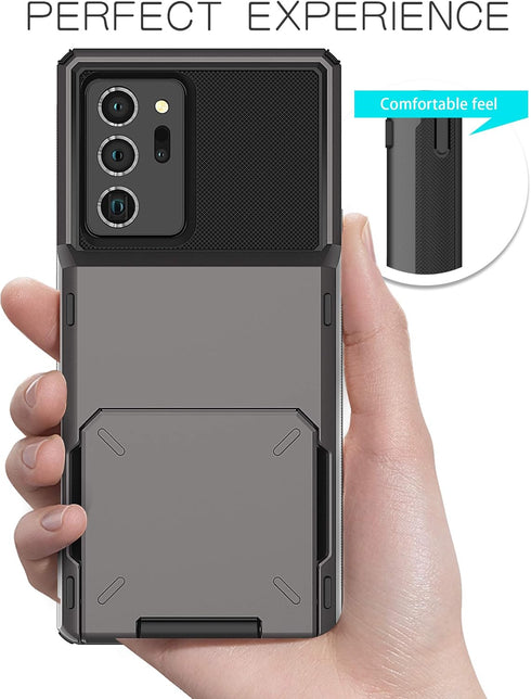 Asuwish Phone Case for Samsung Galaxy Note 20 5G with Tempered Glass Screen Protector and Credit Card Holder Slot Hybrid Protective Cell Rugged Co...