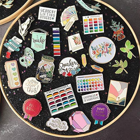 Wall Hanging Brooch Jewelry Storage Display Stand Enamel Pin Display Holder Earrings Necklace Glitter Pin Display Board with stars, Pin Collection...