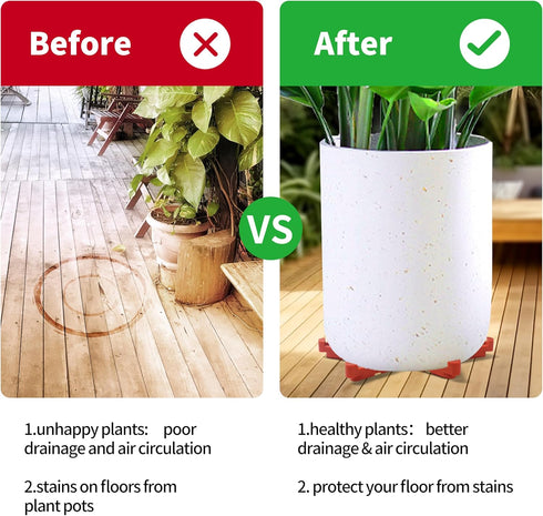 ORIMERC 12 Pcs 3/4" Plant Pot Lift Feet Plastic Elevator & 30ft Self-Watering Wick Cord Rope, Outdoor Indoor Potted Flower Shim Planter Raiser Toe...