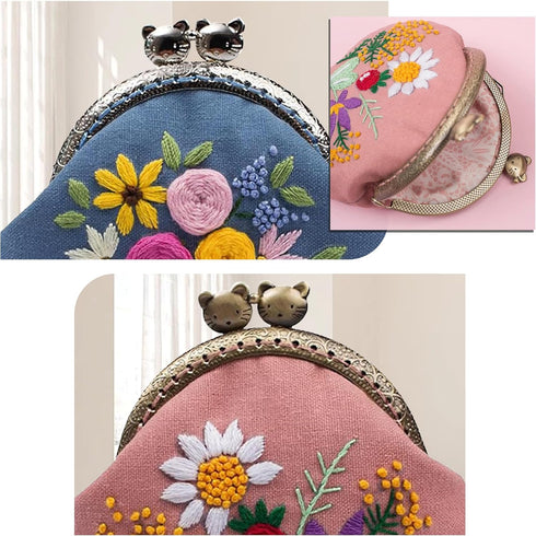 Maydear 2 Pack Embroidery Starter Kit with Pattern, Stamped Cross Stitch Kits for Beginners Adults with Embroidery Hoop and Instructions, Hand Emb...