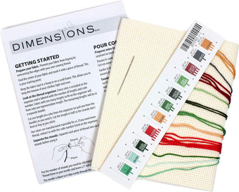 Dimensions 70-08982 Kit, Merry and Bright Mason Jar Christmas Cross Stitch, Ivory 14 Count Aida, 7'' x 5'', multi-colored...