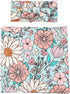 Galabloomer Newborn Receiving Blanket Headband Set Baby Flower Swaddle (blue glass)...