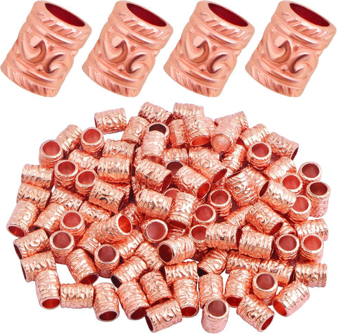 100pcs Alloy Column Spacer Beads European Large Hole(5 mm) Tube Barrel Loose Beads Bulk Metal Spacers Craft Supplies for DIY Bracelet Necklace Ear...