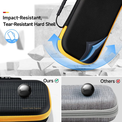 OLAIKE KingSung Hard Carrying Case For Fluke 323/324/325/302/303/305 Digital Clamp Multimeters, Wide Rubber Handle Strap With EVA Strong Drop-Resi...