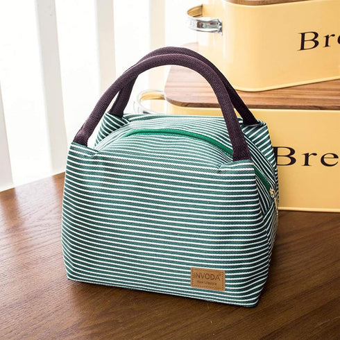 2PCS Lunch Bags Reusable Lunch Tote Bags Portable Lunch Cooler Bag Lunch Holder Insulated Lunch Box Bag for Picnic Office Beach (Green+Red)...