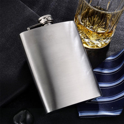 GENNISSY 10oz Hip Flask for Liquor - 304 Stainless Steel Silver, Leakproof with Funnel & Never Lose Cap, Gift for Men Women (Groomsmen, Camping, W...