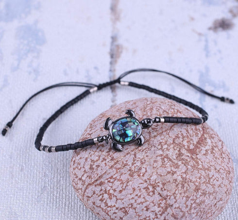 KELITCH Abalone Shell Beaded Bracelet Adjustable Turtle Friendship Wrap Bracelet Tropical Beach Sand Miyuki Bracelet Bangle...
