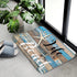 Life is Better at The Beach Door Mat Front Door Welcome Mat Ocean Coastal Starfish Entrance Rug Beach Wood Grain Non Slip Floor Mat for Kitchen En...