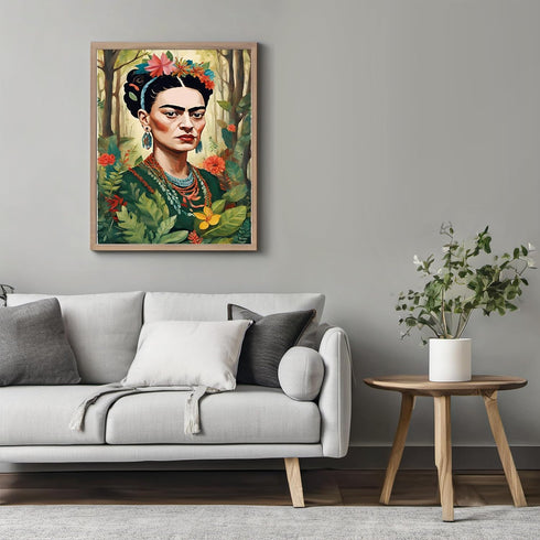 Posterizer 1 pcs- Frida Kahlo inspied art in the nature-Famous Figures Art Collection-Floral Botanical Art- Living Room Bedroom Decor- unframed wa...