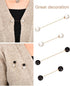 6 Pieces Sweater Shawl Clips Retro Pearl Brooch Pins Crystal Cardigan Collar Clip Dress Shirt Clip for Back Cinch and Waist for Women Girl Clothin...
