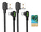 (2 Pack + iPhone Bag) USB 90 Degree Right Angle Design Gaming iPhone LED Nylon Braided Sync Charge New USB Reversible Data 6FT/1.8M Cable Compatib...