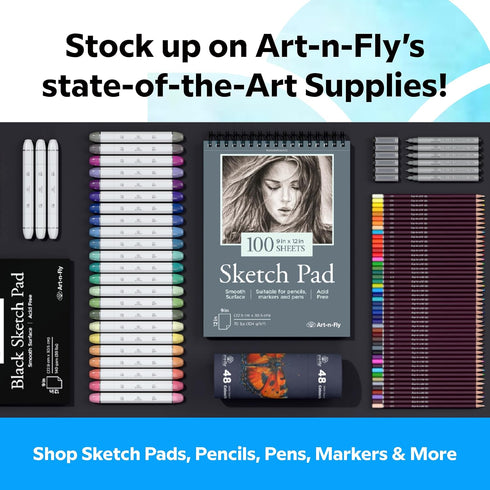 Artists Sketchbook for Drawing 9x12" with Spiral Bound - Smooth Sketch Book for Drawing & Sketching 100 Sheets 70lb - Sketch Pad for Pencil, Pen, ...
