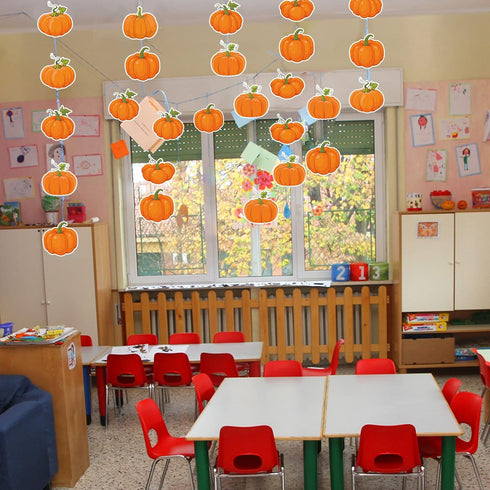 60 Pieces Pumpkin Cutouts Classroom Decoration Fall Bulletin Board Decorations 6 Designs Pumpkin Cutouts with 60 Glue Point for Halloween Fall Tha...