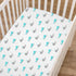 American Baby Company Fitted Crib Sheet 28" x 52", Soft Breathable Neutral 100% Cotton Jersey Sheet, Aqua Whales, for Boys and Girls, Fits Crib an...