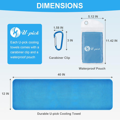 U-pick Cooling Towels for Hot Weather, Soft Instant Cold Breathable Towel, Chilly Rags for Neck, Sweat Towels for Gym, Yoga, Golf, Tennis, Workout...