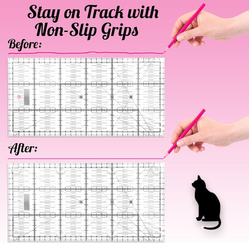 Non-Slip Pads for Quilt Templates | Precision Grips for Quilting Supplies | Enhance Accuracy and Stability | Non-Slip Quilting Tools | Complete Se...