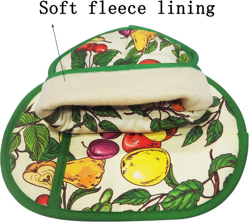 Pot Holders Set of 2 with Transparent Clear Silicone Shell and Nice Fruit Flower Cotton Lining, Heat Resistant to 500 F Kitchen Oven Gloves Pot Ho...