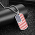 Rehoboth American USA Flag Dog Tag Pendant Necklace for Women Men 24" Chain Keep American Great on The Back...