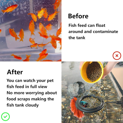 FREESEA Fish Feeding Ring for Aquarium: Round Floating Food Rings for Betta Turtle tank...