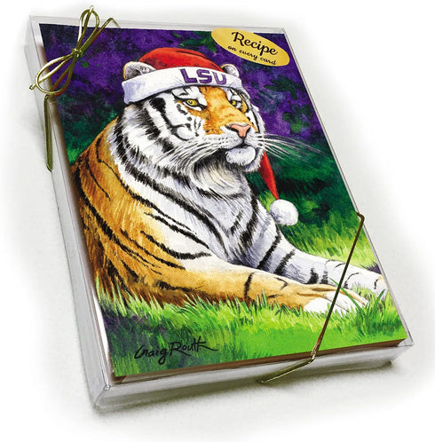 LSU Christmas Card with Recipe - LSU Christmas Cat in the Hat...