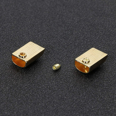 ONLYKXY 20 Pieces Metal Zipper Stopper, Rectangle Style Zipper Tail Clip (Light Golden)...