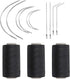 Ryalan Weaving Needle Combo Deal Black Thread with 10pcs Needle for Making Wig Sewing Hair Weft Hair Weave Extension, Big Medium and Small C J Sha...