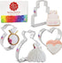 Wedding Cookie Cutters 4-Pc. Set Made in USA by Ann Clark, Wedding Dress, Wedding Cake, Diamond Ring, Heart...