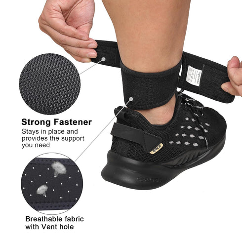 Achilles Tendonitis Brace, 2Pcs Adjustable Achilles Strap for Men Women, Breathable Ankle Brace for Achilles Pain, Running, Cycling, Hiking, Sport...