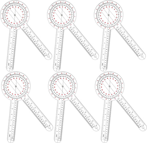 12 Inch Goniometer Transparent Orthopedic Angle Ruler Plastic Goniometer 360 Degree for Body Measuring Tape Goniometer Protractor Ruler (6 Pieces)...