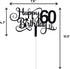 Black Glitter 60th Birthday Cake Topper, Happy 60th Birthday Cake Topper, 60th Birthday Party Decorations...