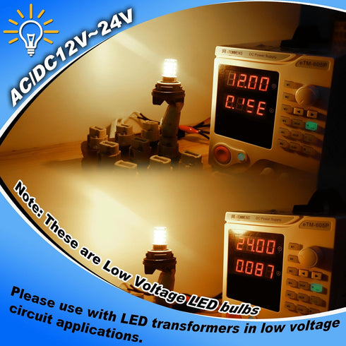 GY6.35 LED Bulb 2W Equivalent 20W Halogen Bulb 2700K Warm White AC/DC 12-24 Volt G6.35/GY6.35 Bi-Pin JC Type Bulb for Landscape Chandelier Under C...