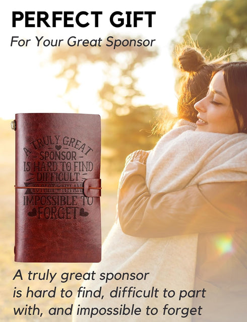 Sponsor Gifts Journal for Women, Men, Leather Embossed Refillable Notebook, Appreciation Gifts for Christmas, Sketchbook, Travel Diary, Lined Plan...