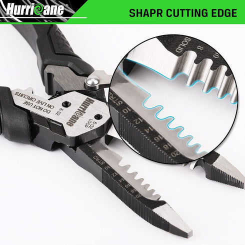 HURRICANE 6-in-1 Wire Stripper Tool, Wire Strippers, Crimping Tool, Wire Cutter Stripping Tool, Multifunctional Electrical Pliers for Cable Stripp...