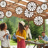 Outus 9 Pcs Wagon Wheel Decorations Paper Fans Wooden Wagon Wheels Wall Decor Western Hanging Paper Fans for Wild West Western Cowboy Themed Class...