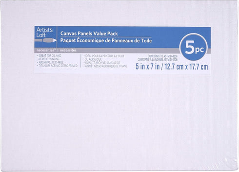 5 Pack 5" x 7" Value Canvas Panel by Artist's Loft...