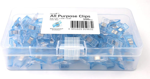 iExcell 100 Pcs Blue All Purpose Craft Clips - Best for Sewing, Quilting, Crafters, Crochet, Knitting...