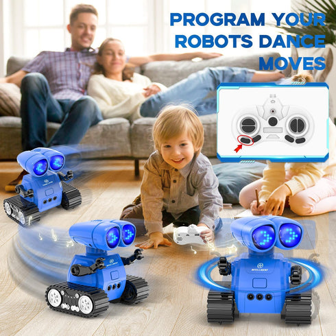 TOY Life Rechargeable Remote Control Robot Toys with Auto-Demonstration, Music & LED Eyes. Walkie Talkie Robot Toys for Kids 7 8 12, Kids Robot To...