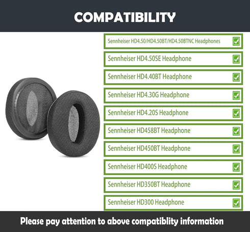 Earpads Replacement Cushions Compatible with Sennheiser HD4.50/HD4.50BT/HD 4.50BTNC/HD4.50SE/HD4.40BT/HD4.30G/HD4.20S/HD458BT/HD450/HD 450BT/HD400...