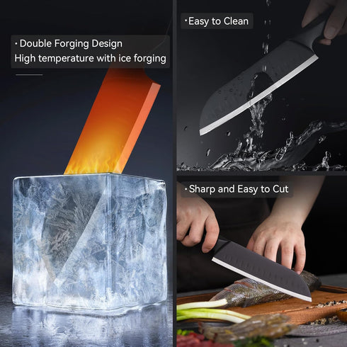 7" Chef Knife Ultra Thin, High Carbon Stainless Steel Sharp Santoku Knife for Kitchen All-Around Food, Professional for Family & Restaurant...