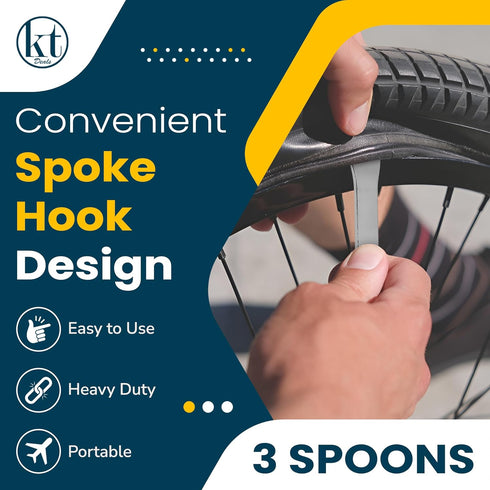 3 Pcs Bicycle Tire Iron Spoons Changing Tire Bike Levers Tire Repair Tool Kit - Bike Tire Changer Remove Tyre Heavy Duty Small Metal Steel Bars...