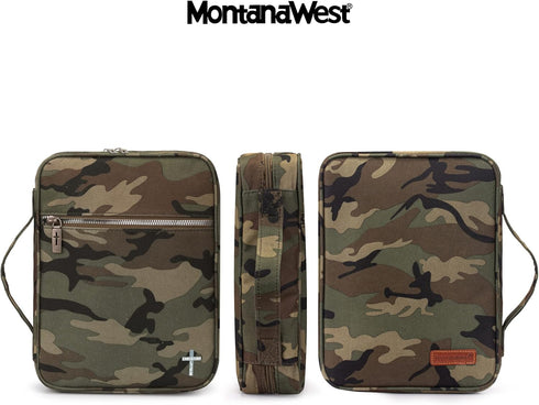 Montana West Bible Covers for Women Men with Leather Bookmark Carrying Book Case Church Bag Bible Protective with Zippered Pocket...