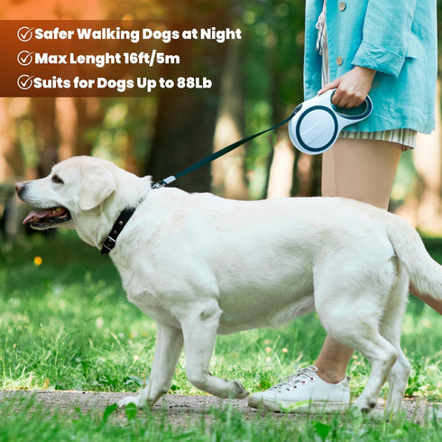 Mmmaxmill Retractable Dog Leash - Anti-Slip Rubberized Handle, 16ft Ergonomic Retractable Leash Pet 360° Tangle Free, Cat and Dog Leads for Walkin...