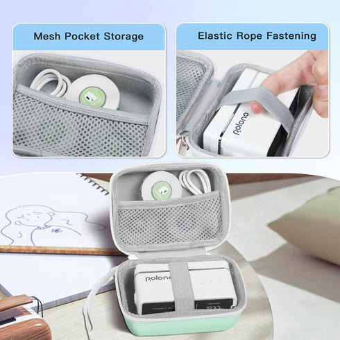 POLONO Genuine Label Printer Case Compatible with P31S and L1-A Label Maker, Hard Carry Label Printer Case for Labeler Makers, Storage Case for Po...