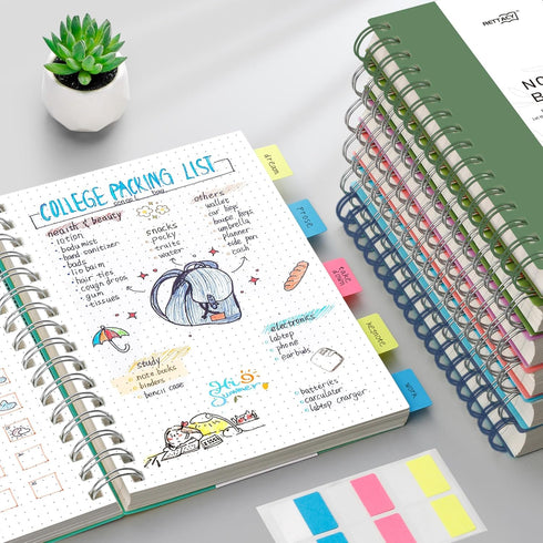RETTACY Bullet Dotted Journal - A4 Dotted Grid Spiral Notebook with 300 Pages, 100 GSM Premium Acid-Free Paper, Bullet Journaling, Sketching, Twin...