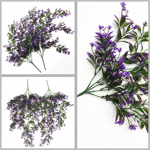 Artificial Flowers Vine, for Christmas Plastic Hanging Ivy Plants Fake Vines Grass Garland Home Garden Outdoor Window Box Indoor Party UV Resistan...